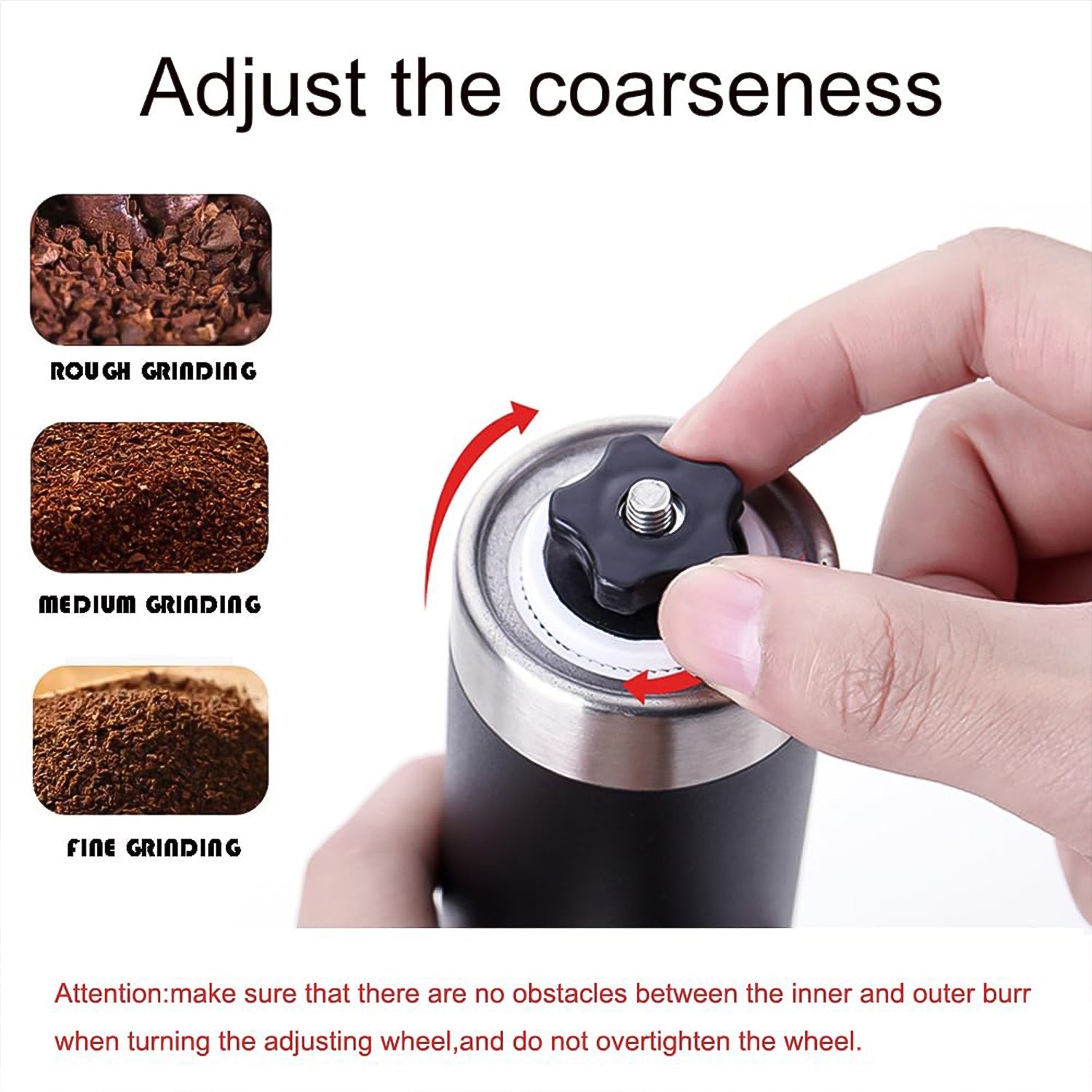 Portable Stainless Steel Manual Coffee Grinder (1 Pc) Wukusy