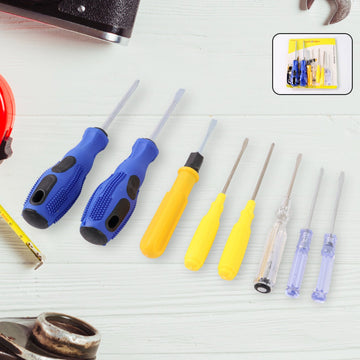 8 In 1 Hand Tool Kit Steel And Plastic Hammer Screwdriver  Tape Wukusy