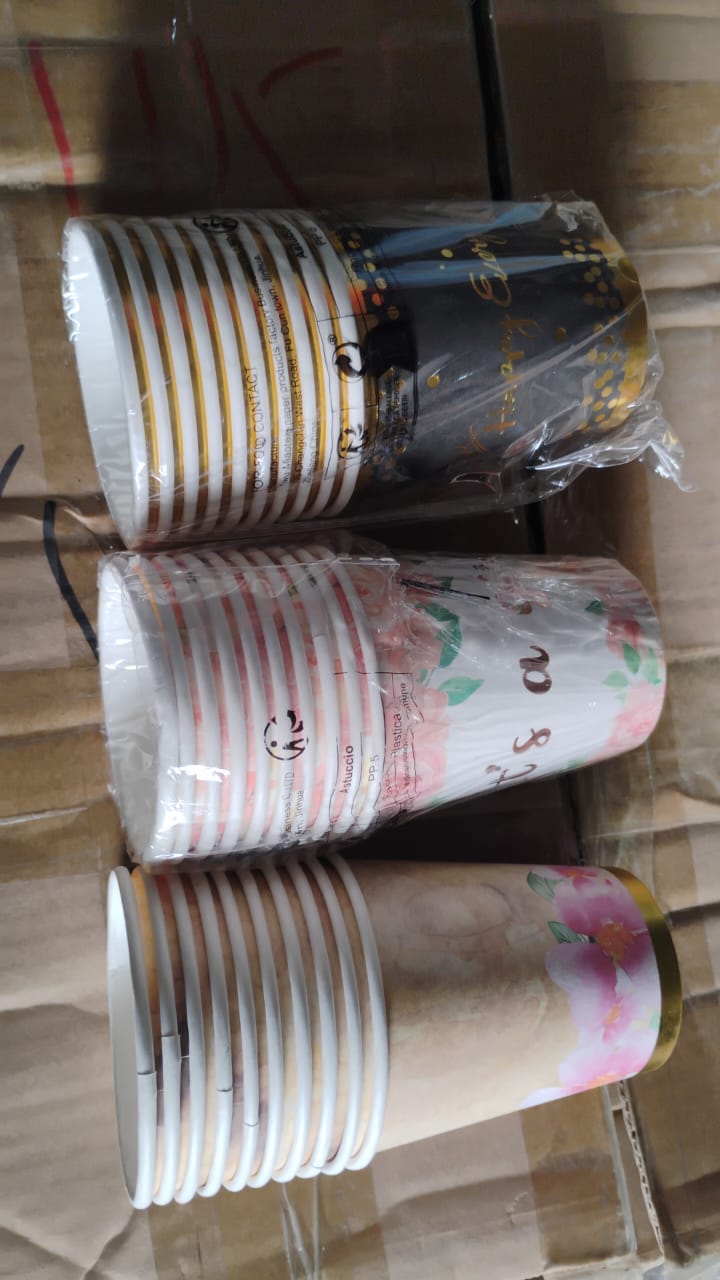 Disposable Paper Cups Disposable Tea Coffee Cups (10 Pcs Set  Mix Color  Design) Wukusy