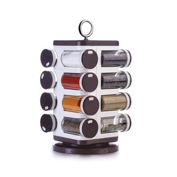 8119 Ganesh Multipurpose Revolving Spice Rack With 16 Pcs Dispenser Each 100 Ml Plastic Spice Abs Material 1 Piece Spice Set 1 Piece Spice Set  (Plastic) Wukusy
