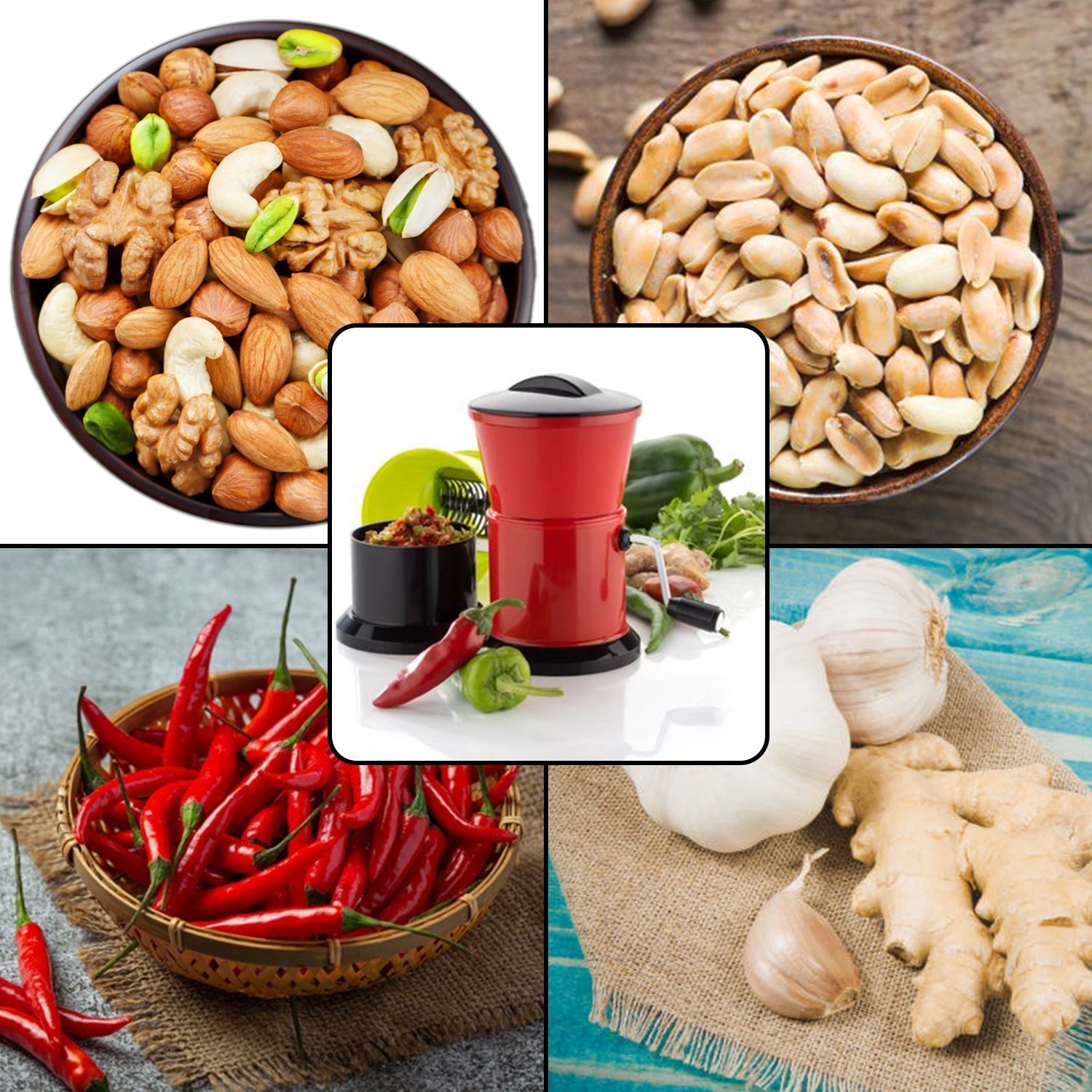 2674 Round Chilly Cutter And Grinder Tool With Effective Sharp Chopping And Cutting Blade System. Wukusy