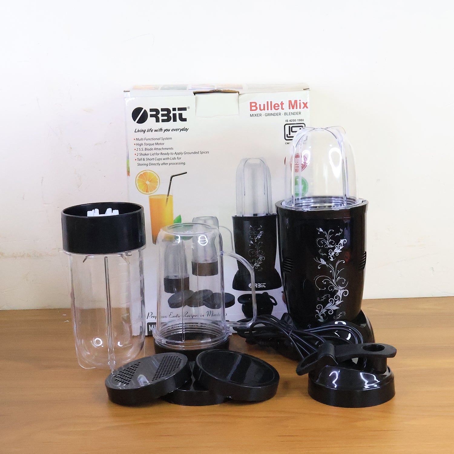 Orbit Bullet Mixer Grinder - 400w With 3 Jars Wukusy