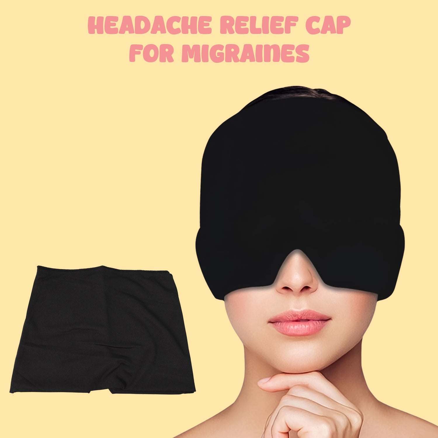 Headache Relief Hat Migraine Cap (1 Pc  Black Color) Wukusy