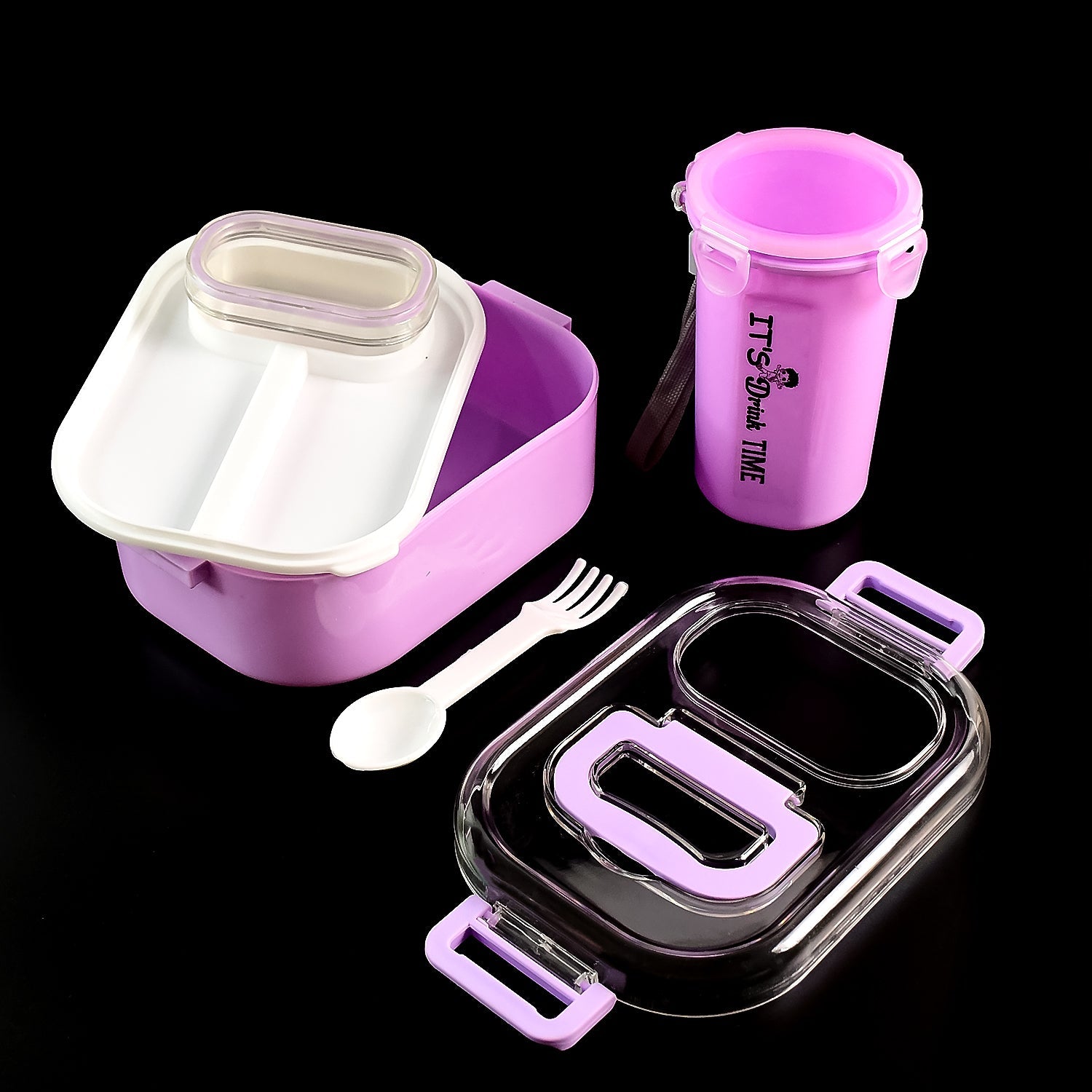 Multi-functional 1 Set Leakproof Lunch Box With Cutlery  Tumbler Wukusy