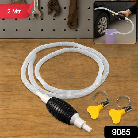 Fuel Transfer Pump Hose With Hand Pump And 2 Hose Clamps Wukusy