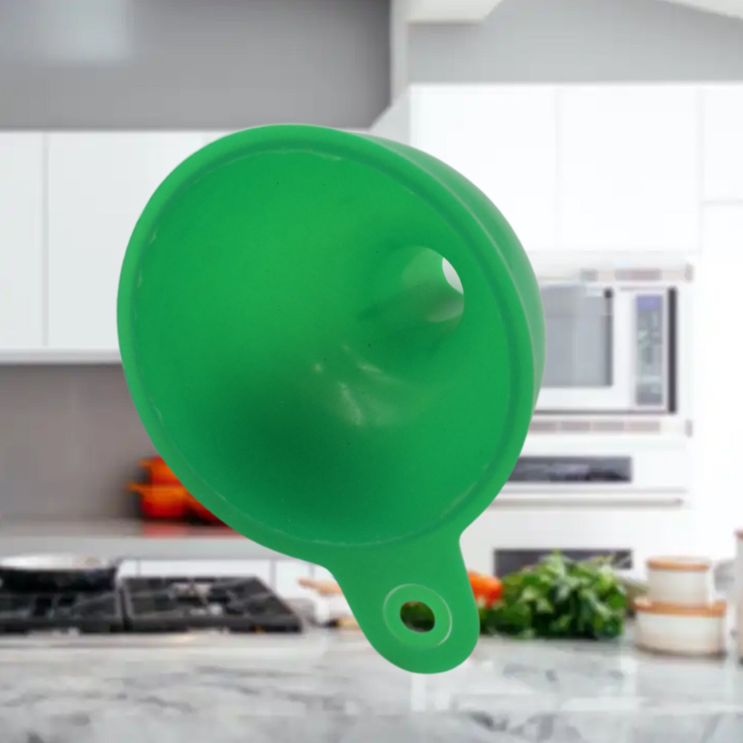 4237 Silicone Funnel For Pouring Oil Sauce Water Juice And Small Food-grainsfood Grade Silicone Funnel (1 Pc Green) Wukusy