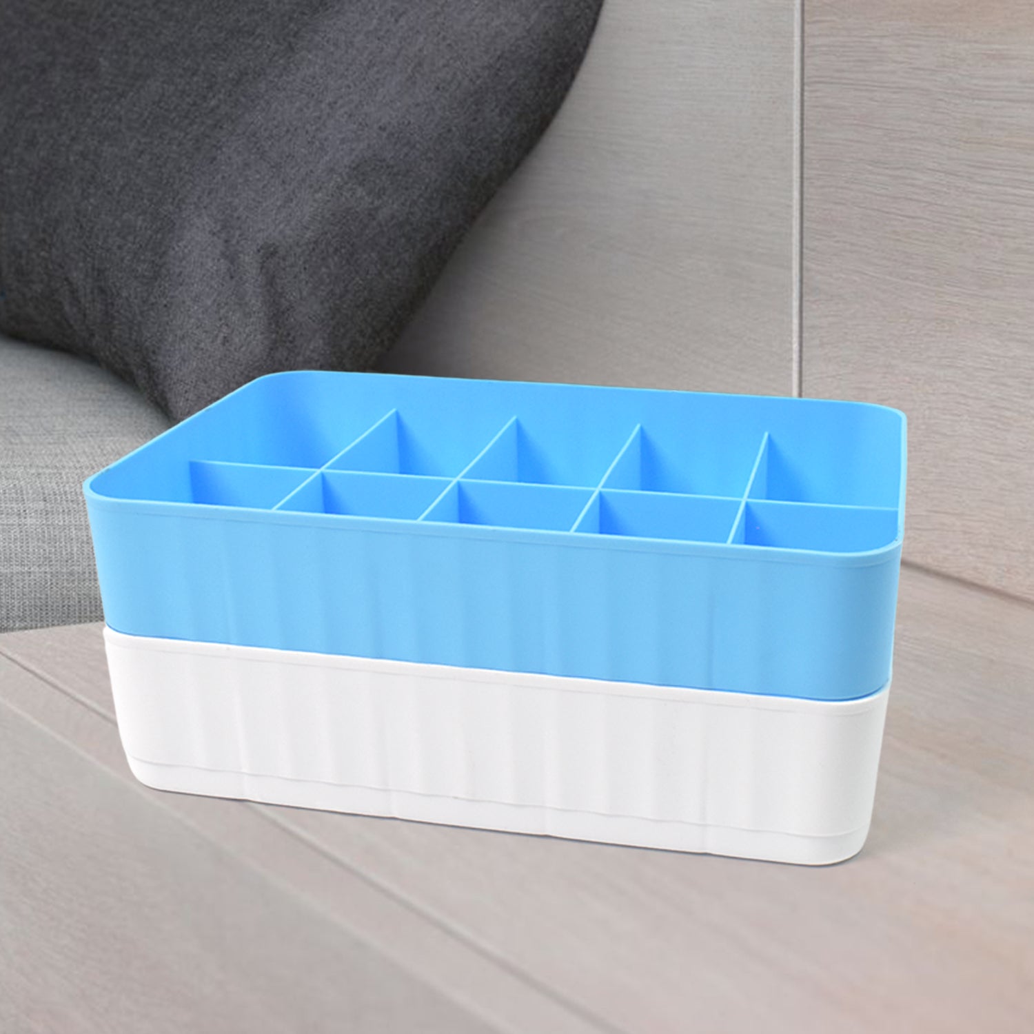 Multi-function Desktop Drawer Storage Box 10 Grid Underwear Socks Box (2 Pc Set) Wukusy