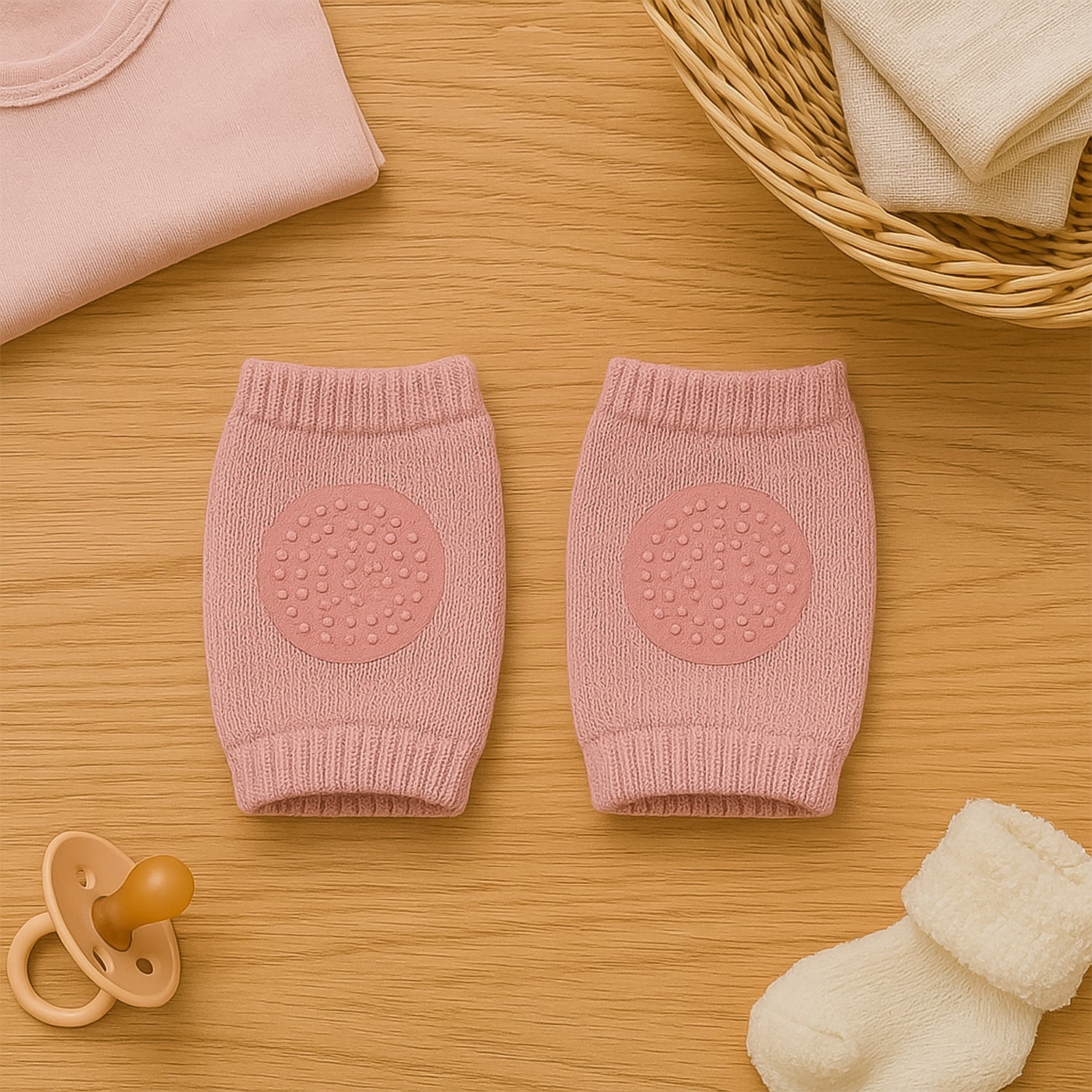 Pink Toddler Wool Knit Leg Warmer (Knee Guard) Wukusy