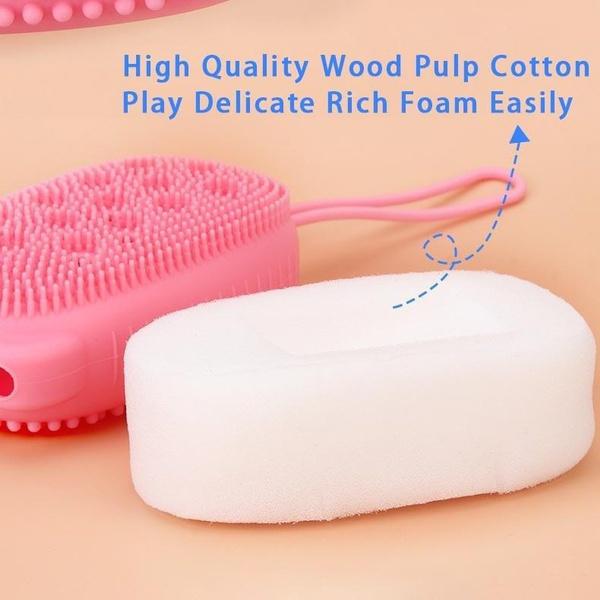 1448 Silicone Bubble Bath Spa Super Soft Body Scrubbing Brush Wukusy