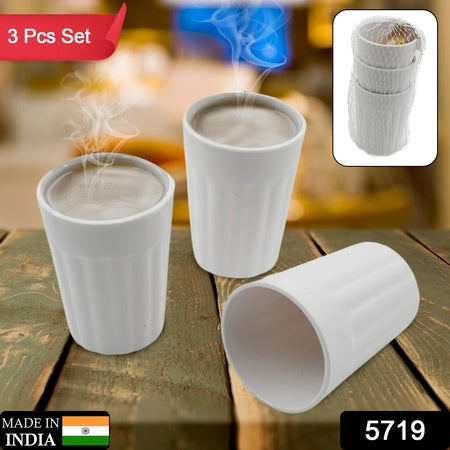 5719 Small Plastic Coffee  Tea Cups Reusable Plastic Cup Mug Lightweight Microwavable Dishwasher Safe Unbreakable Camping Coffee Mugs For Tea Milk Water Juice Tea (3 Pcs Set) Wukusy