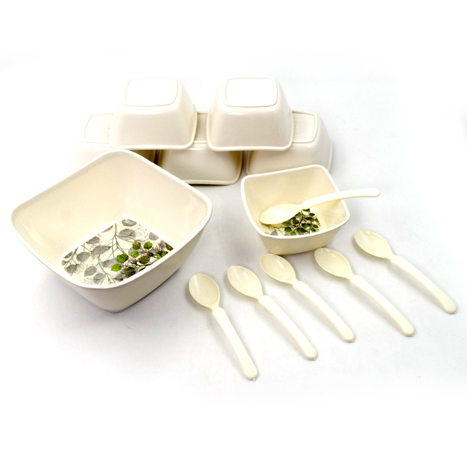 2735 13 Pc Pudding Set Used As A Cutlery Set For Serving Food Purposes And Sweet Dishes And All In All Kinds Of Household And Official Places Etc. Wukusy