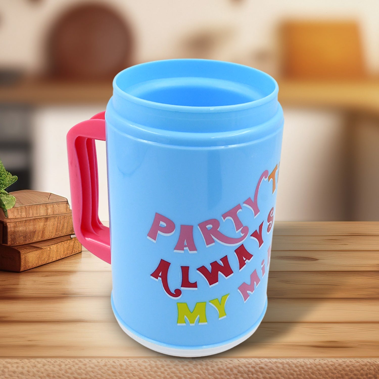 Insulated Mug With Lid Handle Flexible Straw With Cap (709 Ml) Wukusy