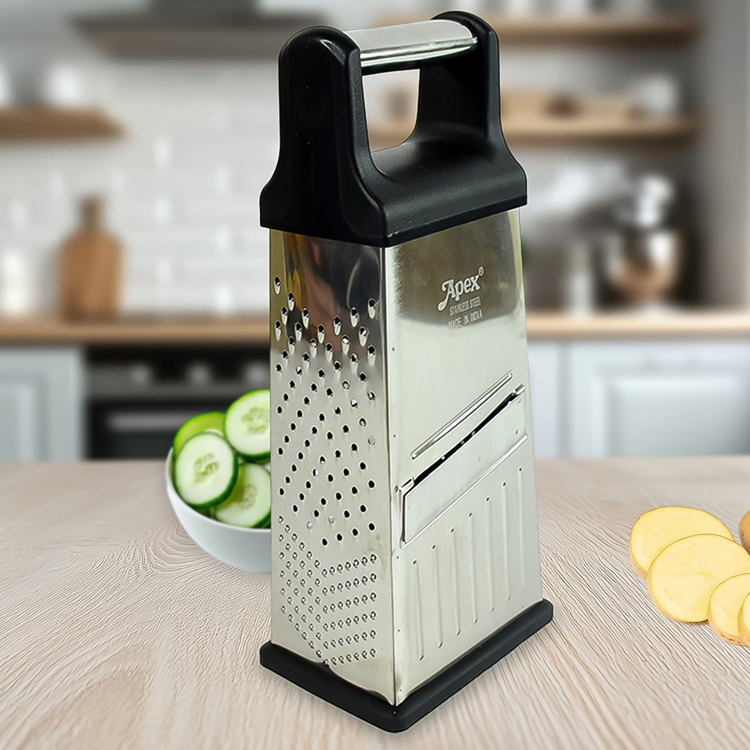 Apex 5-in-1 Master Stainless Steel Multipurpose Slicer And Grater Wukusy