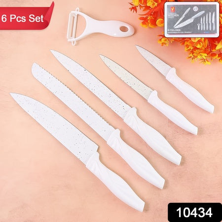 Marble Coated Stainless Steel Kitchen Knife Set (6 Pc) Wukusy