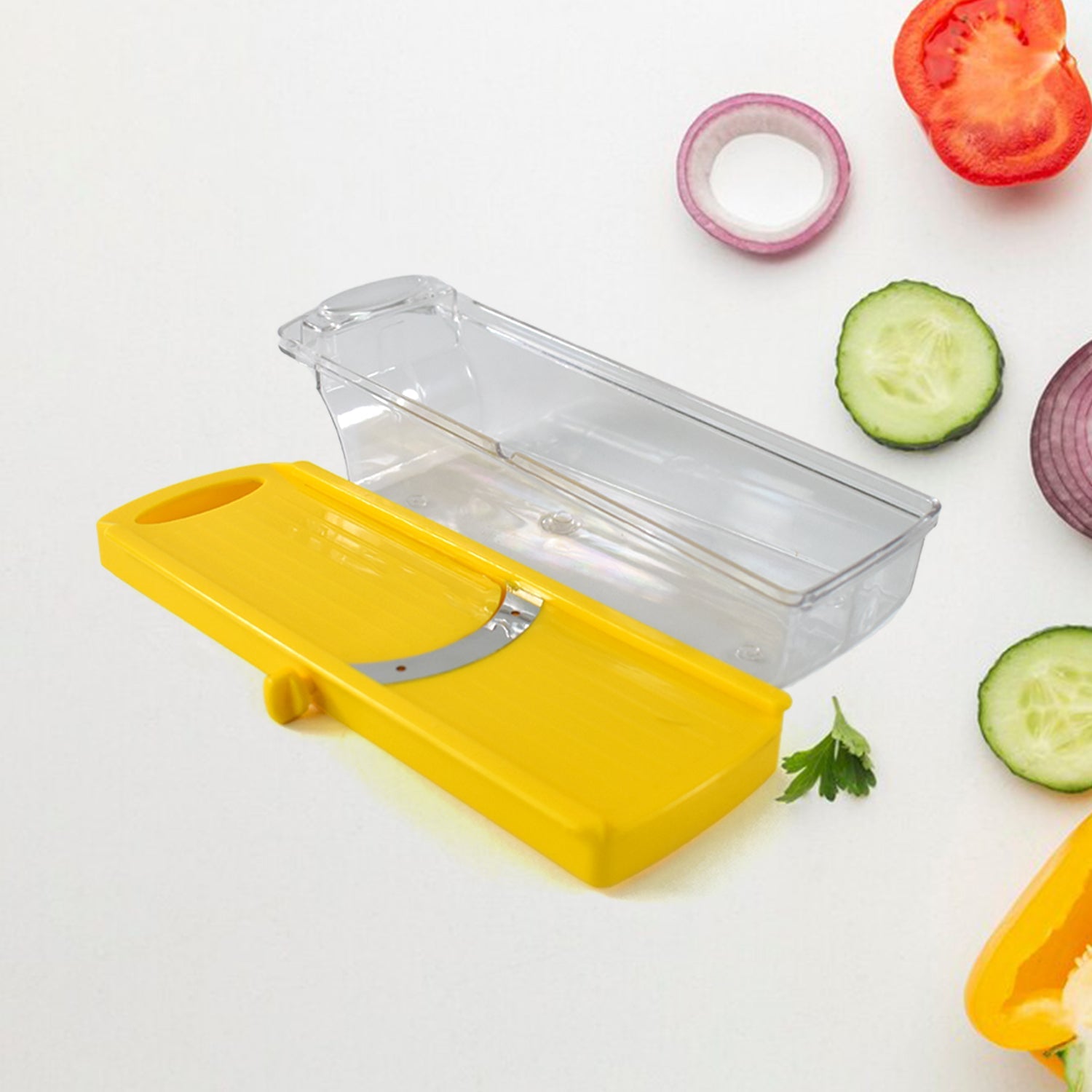 Big Multipurpose Vegetable And Fruit Slicer (Yellow  1 Pc) Wukusy