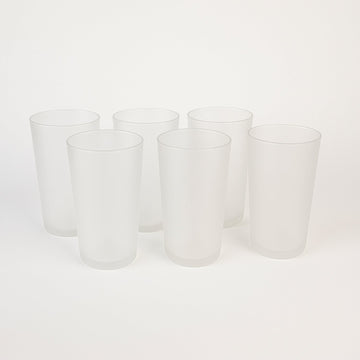 Matt Finish Glass Tumbler Set (Approx 300ml  6 Pc) Wukusy