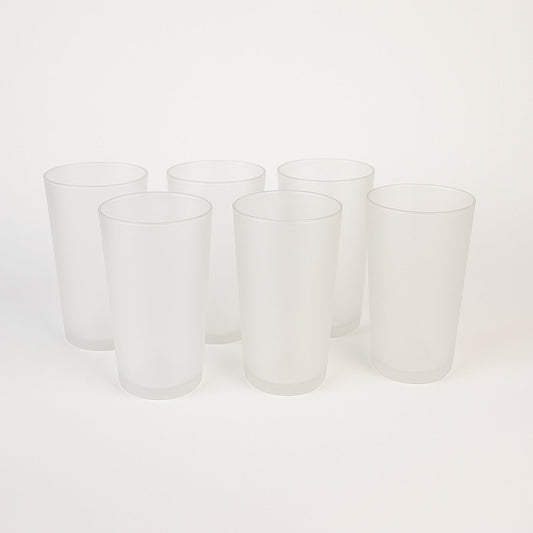 Matt Finish Glass Tumbler Set (Approx 300ml  6 Pc)