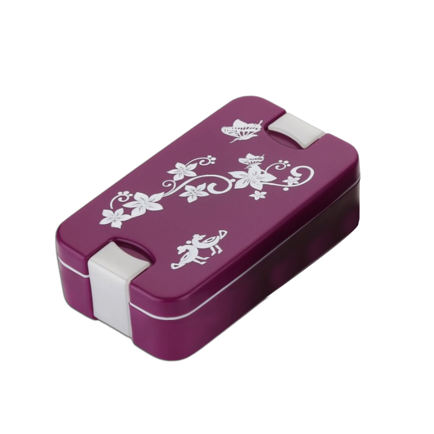 5332 Airtight Lunch Box 2 Compartment Lunch Box Leak Proof Food Grade Material Lunch Box Modern Appearance  Compact Lunch Box With Spoon Wukusy