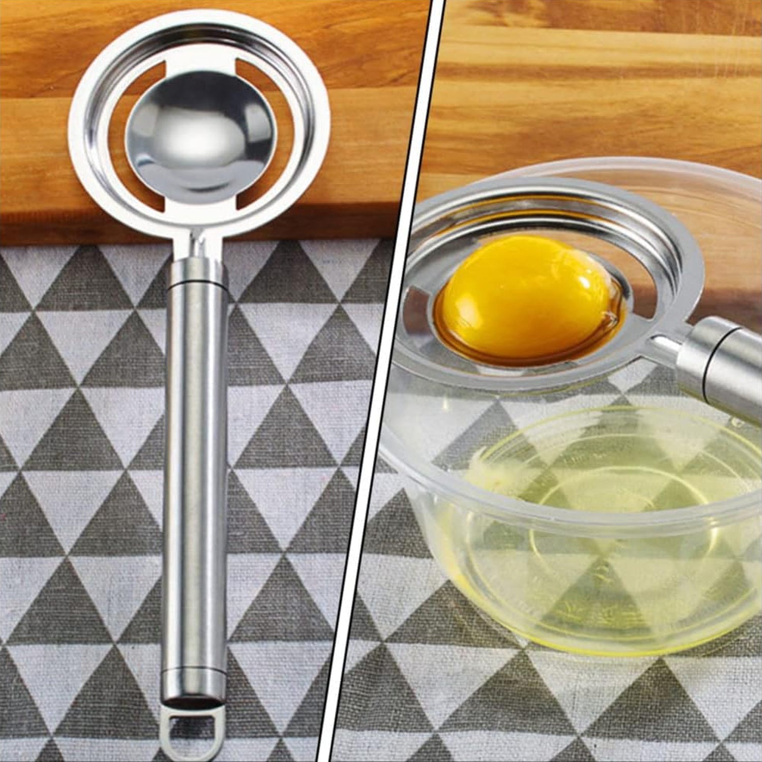5898 Kitchen Tools Egg Yolk White Separator Stainless Steel Egg White Separator Tools Eggs Yolk Filter Gadgets Kitchen Gadgets Separating Funnel Spoon Egg Divider Tools Wukusy