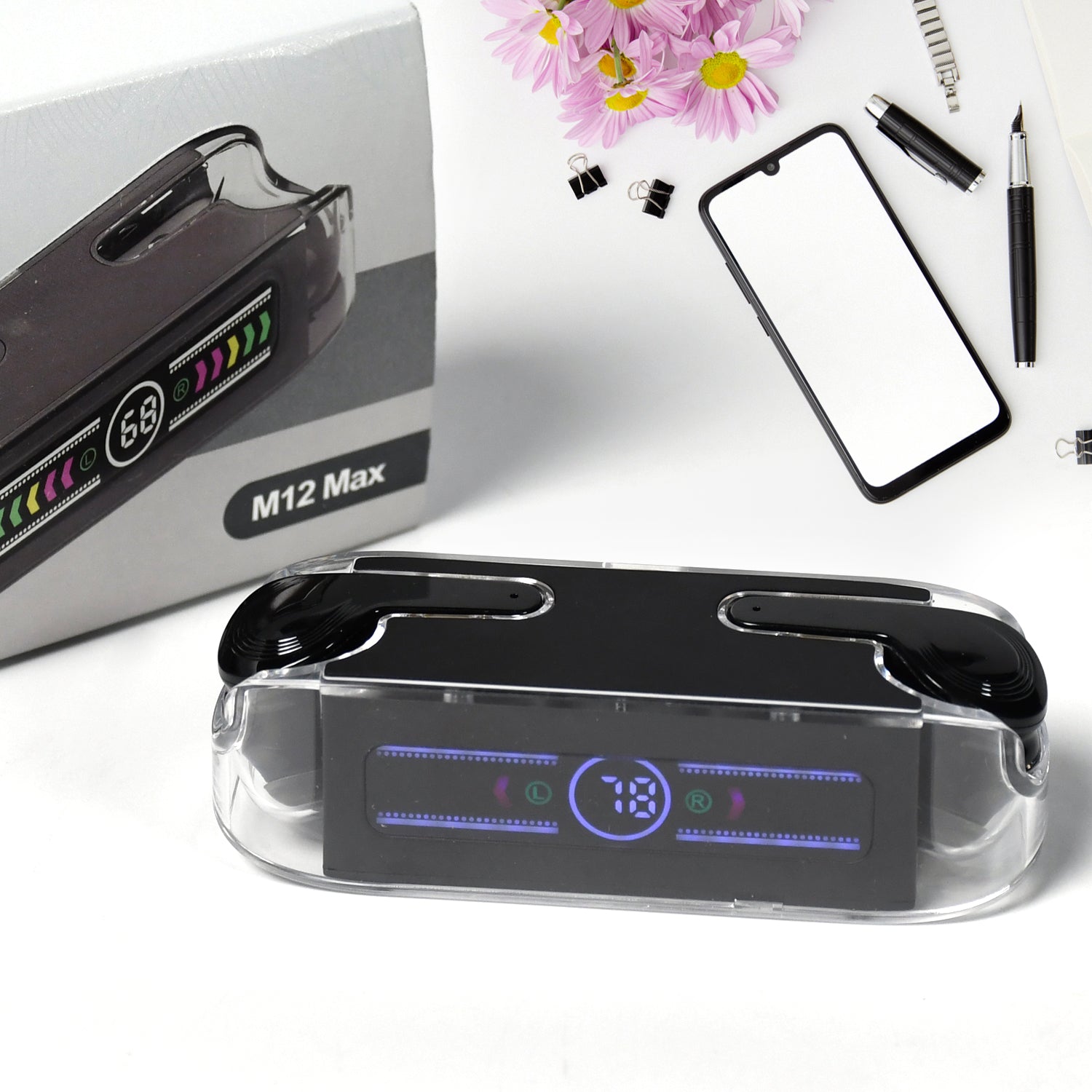 6705 Earphones With Touch Control Black Bluetooth M12 Max  Wireless Technology Stereo Sound Made With High-end Material Wukusy