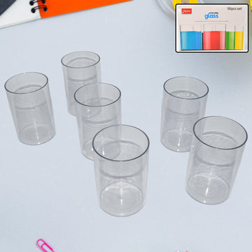 Apex Everyday Plastic Glass Set  6 Pieces Lightweight  Unbreakable Wukusy