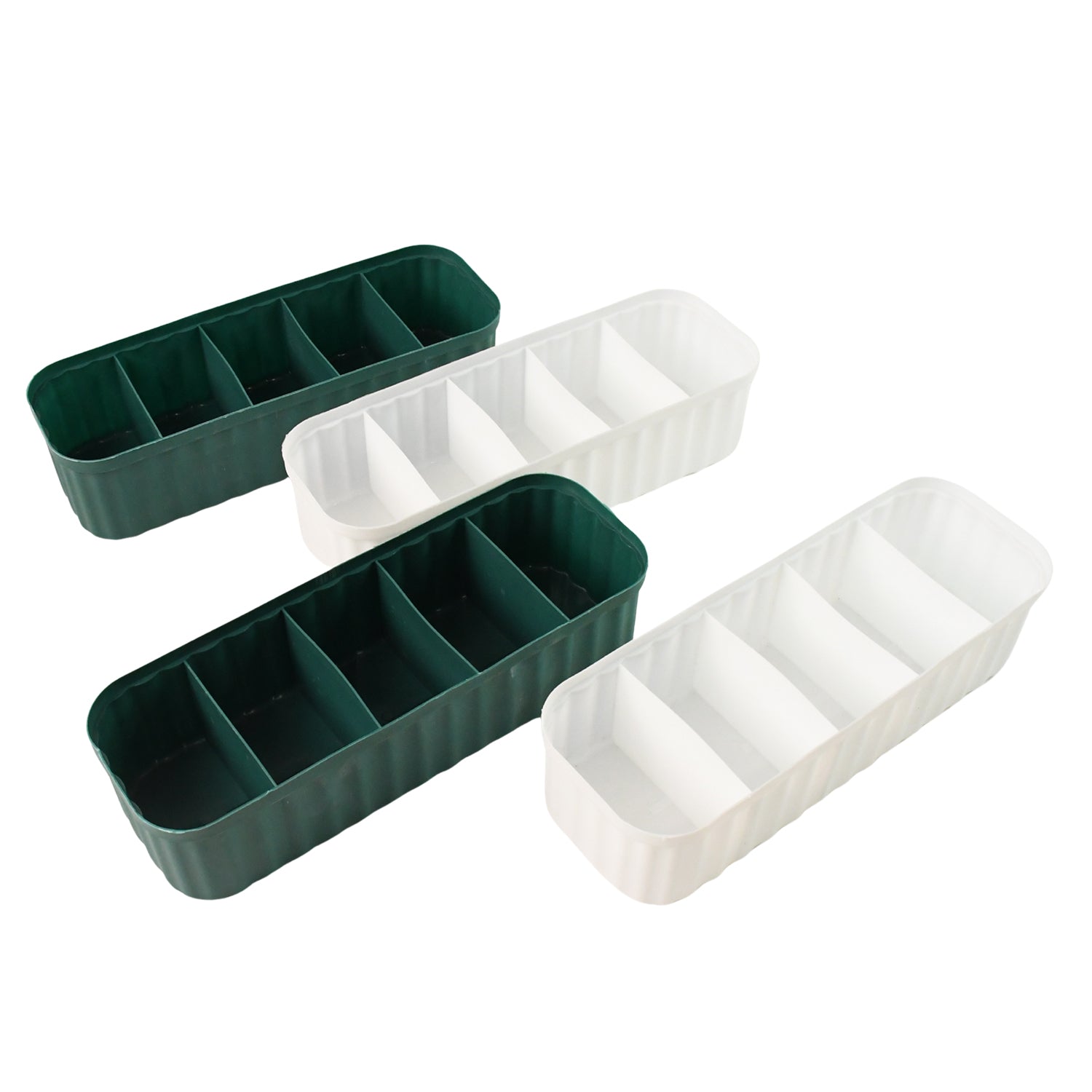 236 5-compartments Sockshandkerchiefunderwear Storage Box Socks Drawer Closet Organizer Storage Boxes (Pack Of 4) Wukusy
