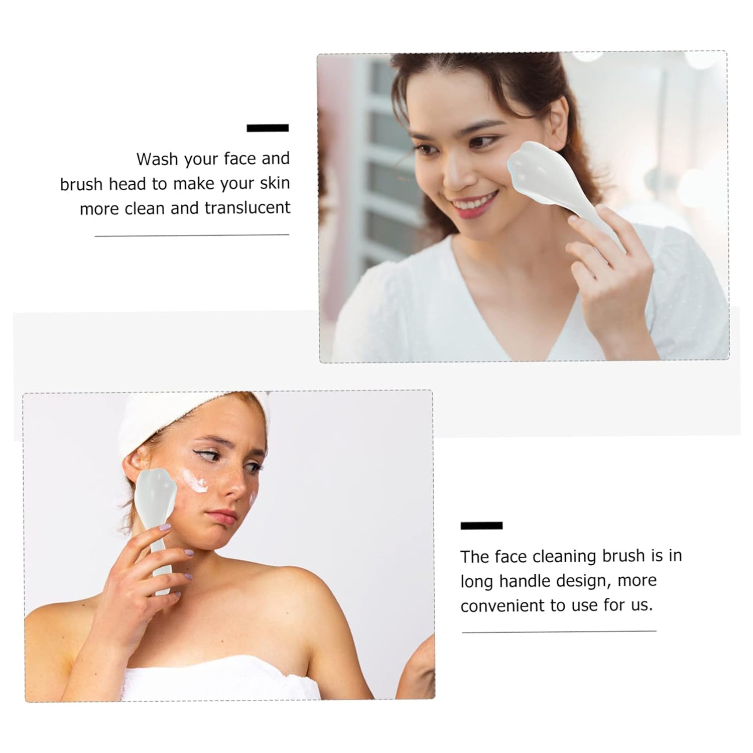 Silicone Face Scrubber Exfoliating Brush Manual Handheld Facial Cleansing Brush (1 Pc) Wukusy