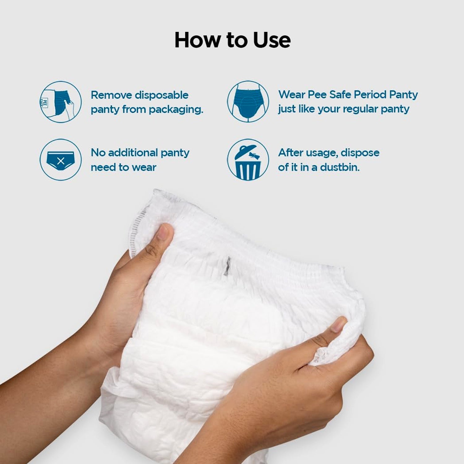 Womens Emergency Kit Travel Kit- Includes Seamless Underwear Pantyliner Feminine Hygiene Sachet First Period Kit (10 Pcs) Wukusy