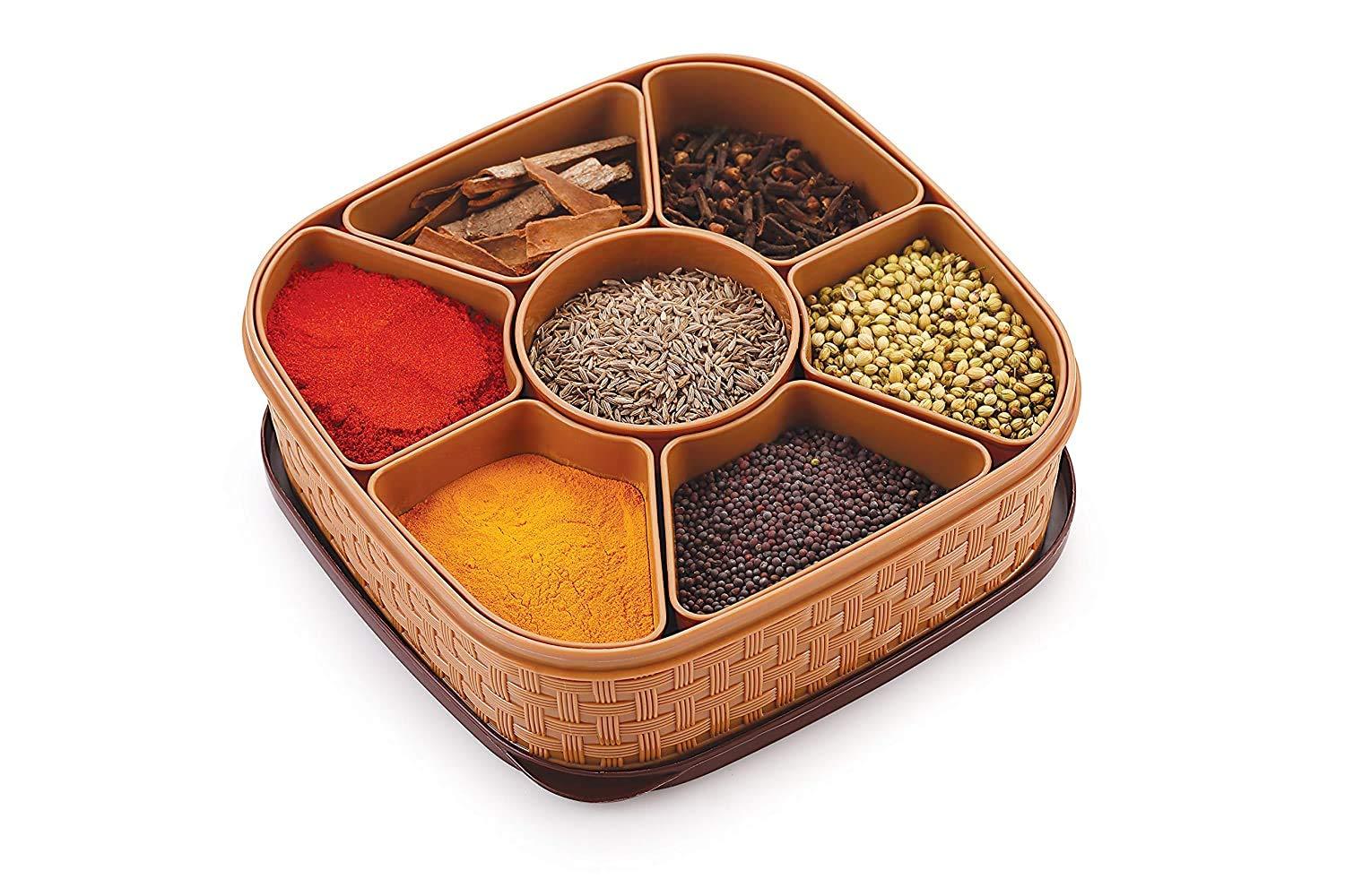 2198 Masala Rangoli Box Dabba For Keeping Spices Wukusy