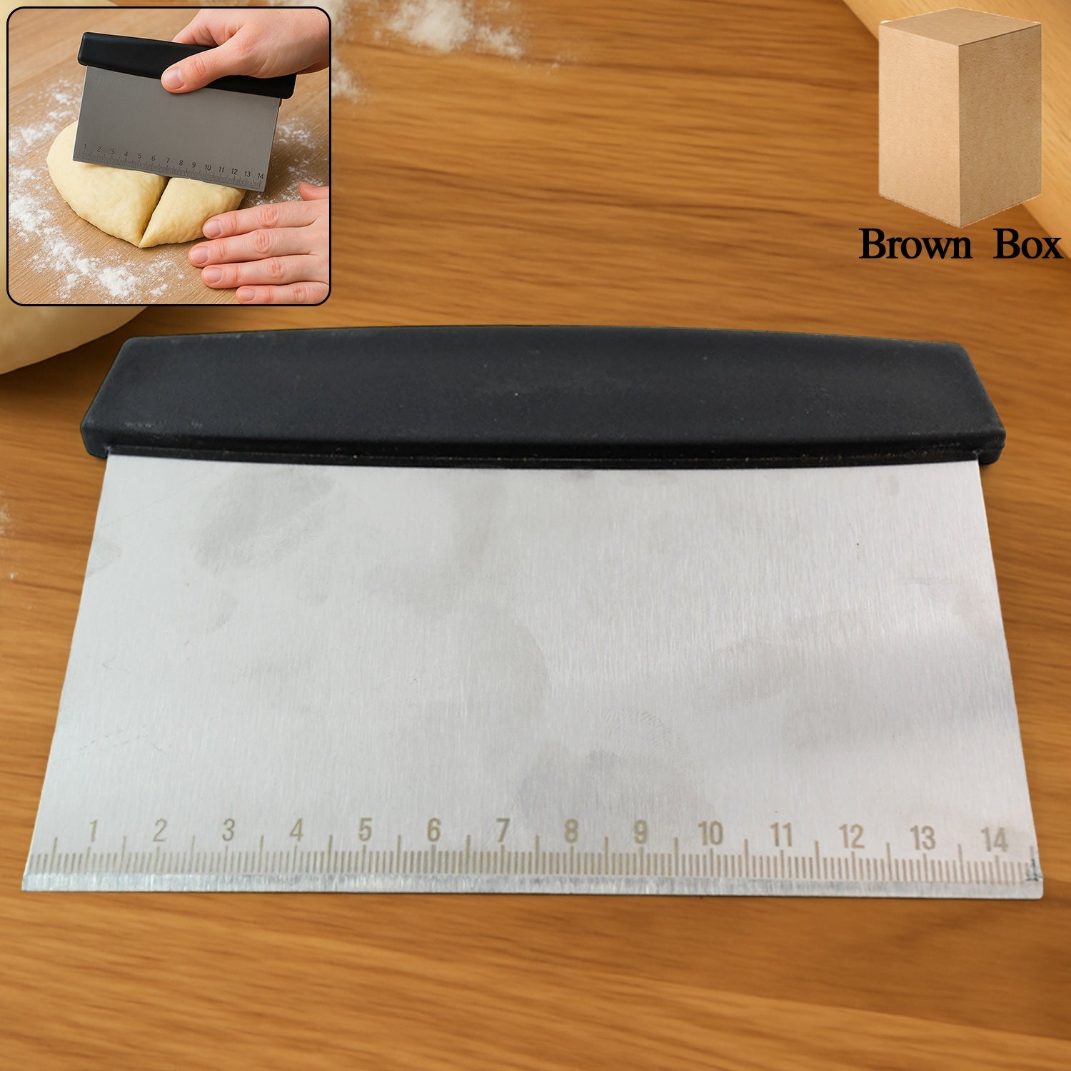 Premium Stainless Steel Dough Scraper (1 Pc) Wukusy