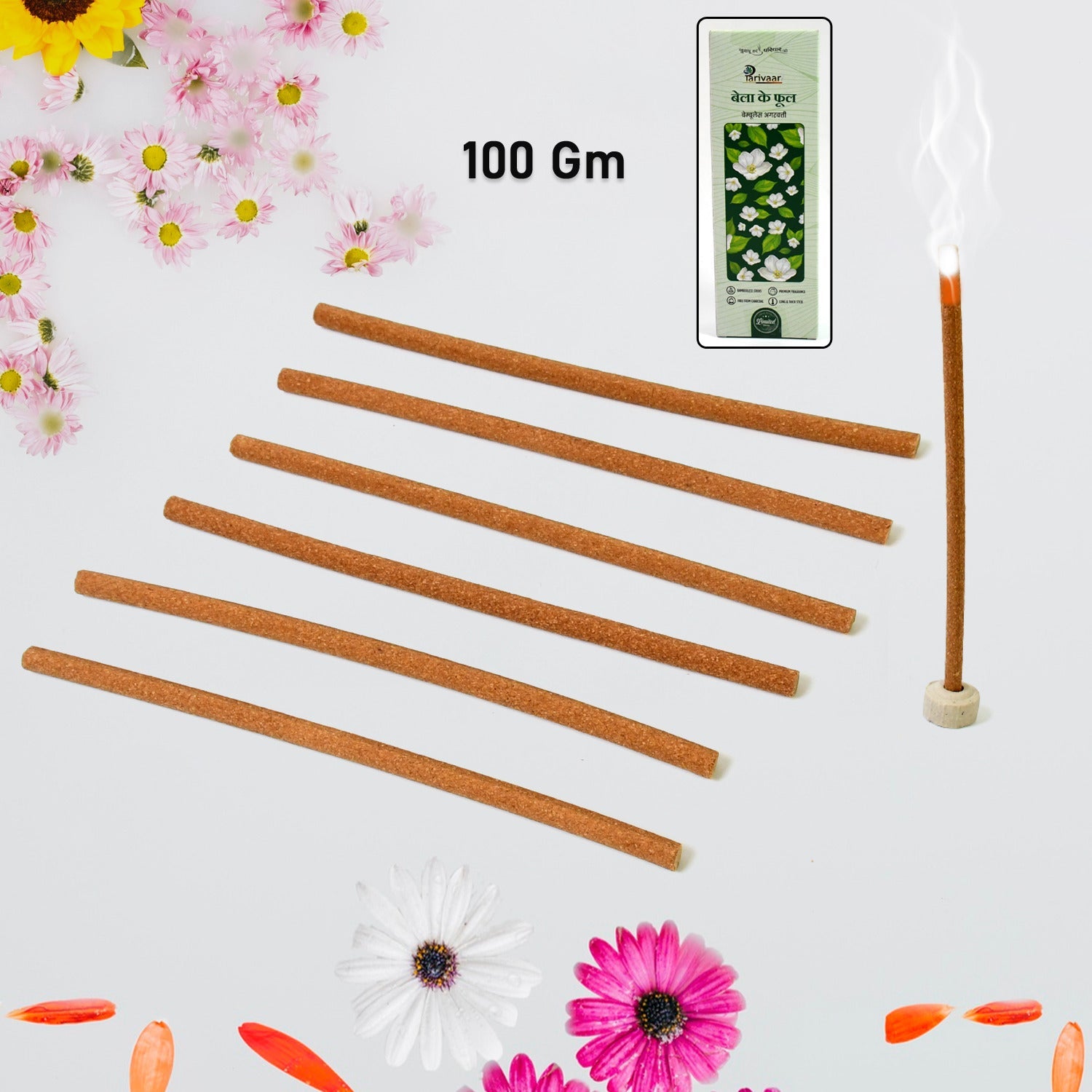 Bela Ke Phool Premium Incense Sticks  Agarbatti (100 Gm  With Stand For Stick) Wukusy