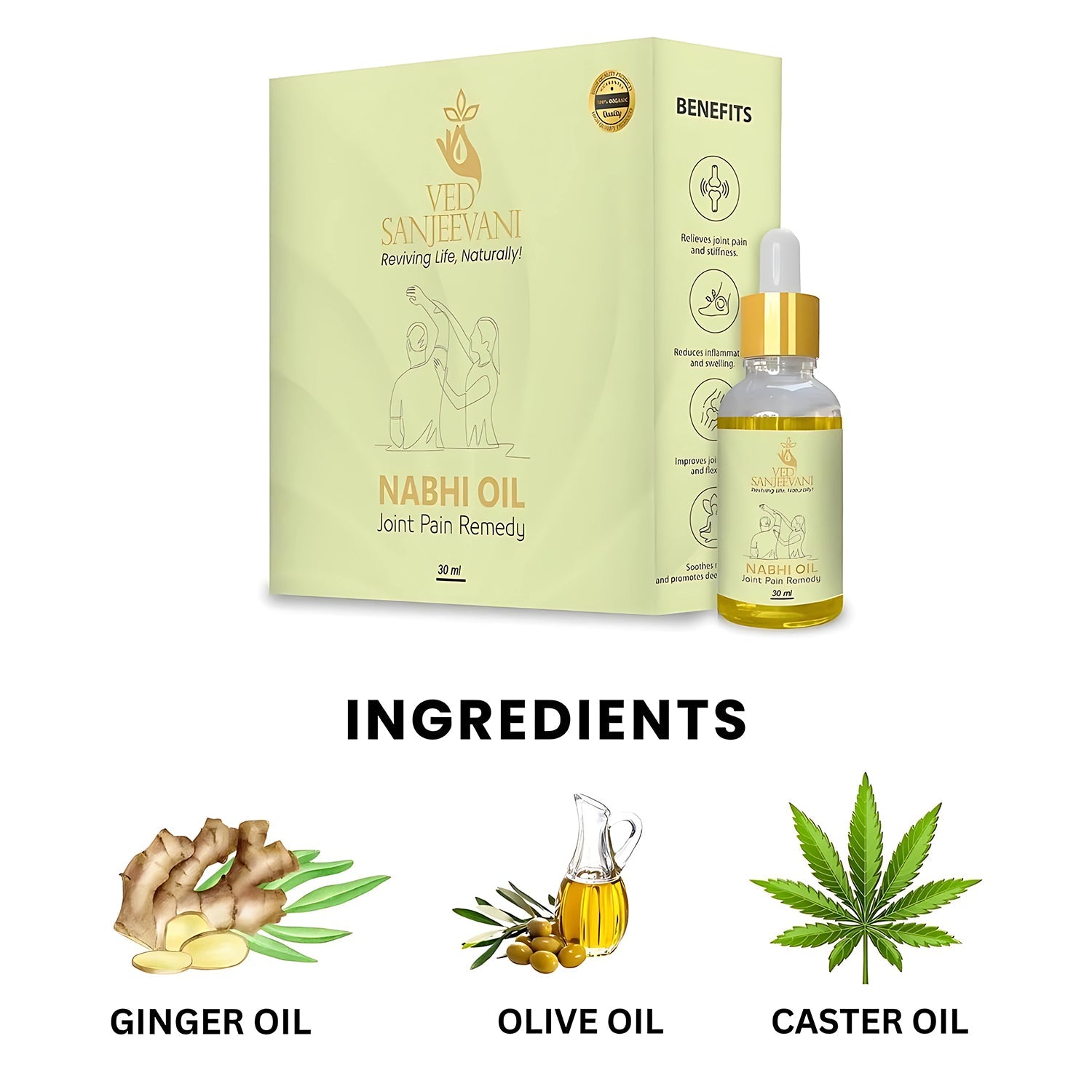 Ved Sanjeevani Nabhi Oil For Joint Pain Relief (30ml  1 Pc) Wukusy