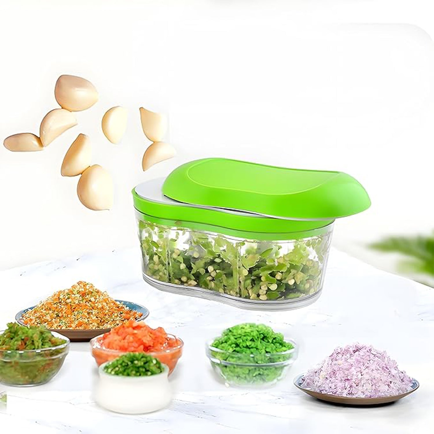 Manual Hand Push Garlic Cutter  Vegetable Chopper (1 Pc) Wukusy