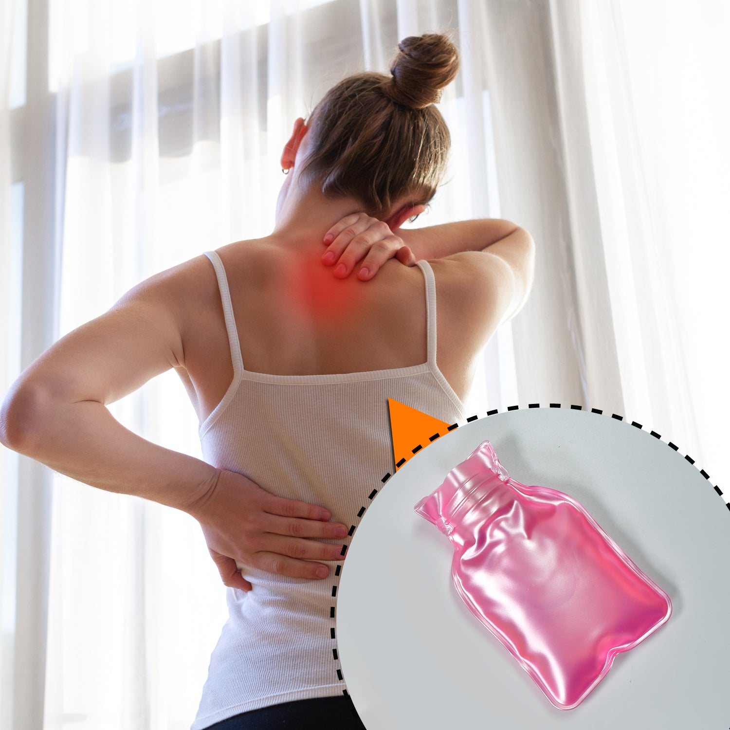 6533 Simple Pink Small Hot Water Bag With Cover For Pain Relief Neck Shoulder Pain And Hand Feet Warmer Menstrual Cramps. Wukusy