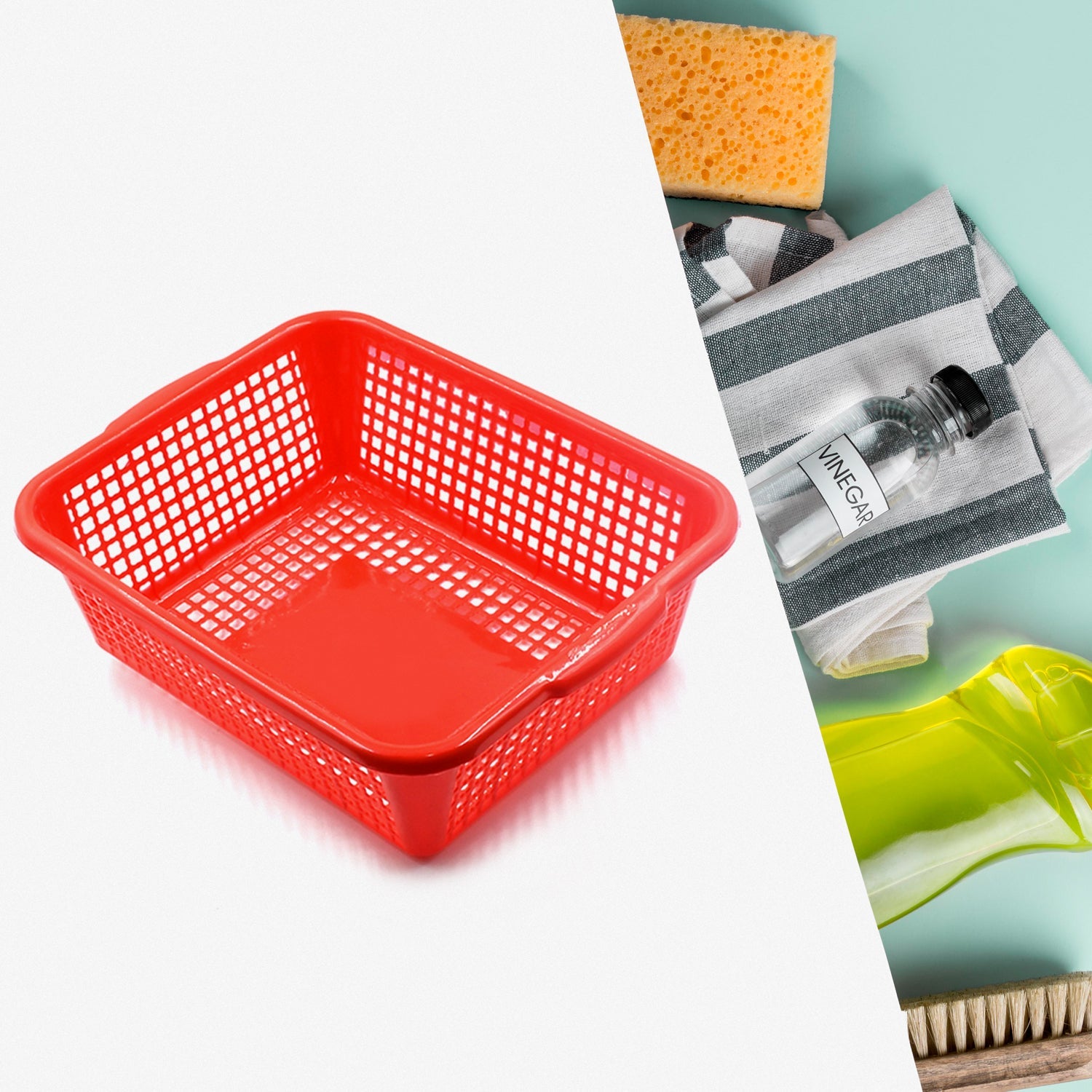 5953 Multipurpose Drain Basket Shelves Fruit And Vegetable Washing Basket Rectangular Plastic Kitchen Sink Water Filter Basket (1pc) Wukusy