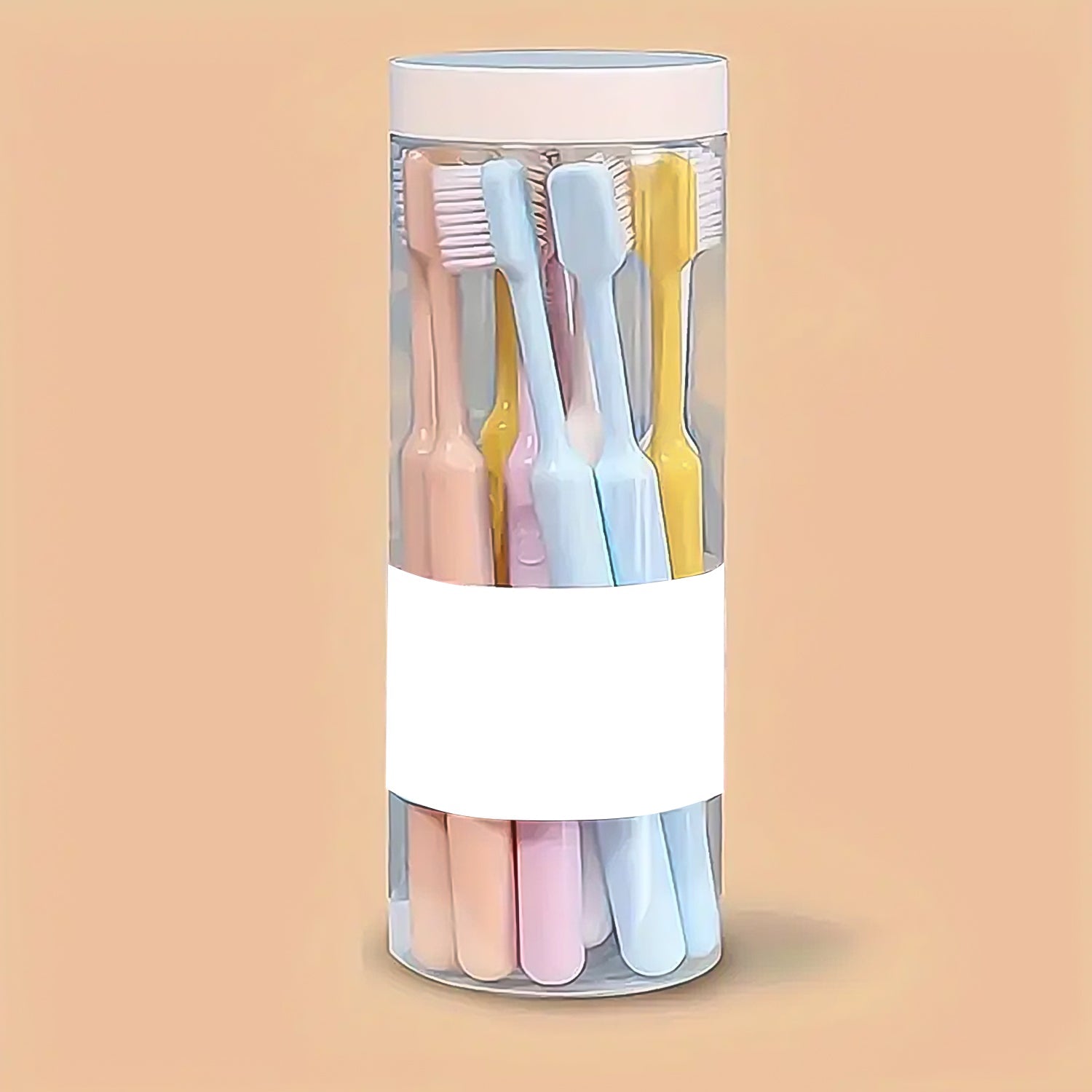 Plastic Toothbrush With Plastic Round Box (20 Pcs Set) Wukusy