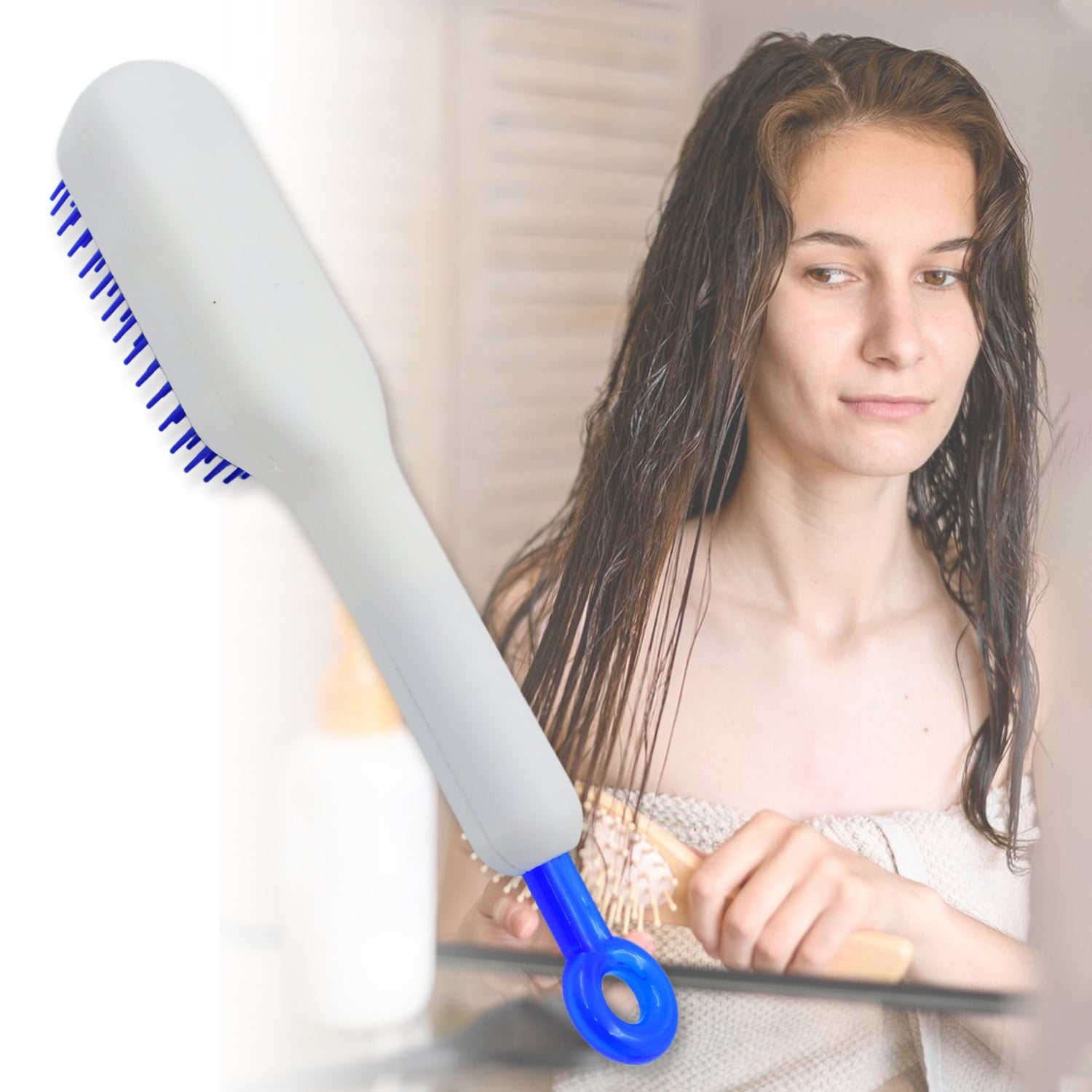 13947 Self-cleaning Hairbrush Self-cleaning Anti-static Detangling Massage Comb One-pull Clean Scalable Rotate Lifting Self Cleaning Hairbrush Hair Styling Tools Wukusy
