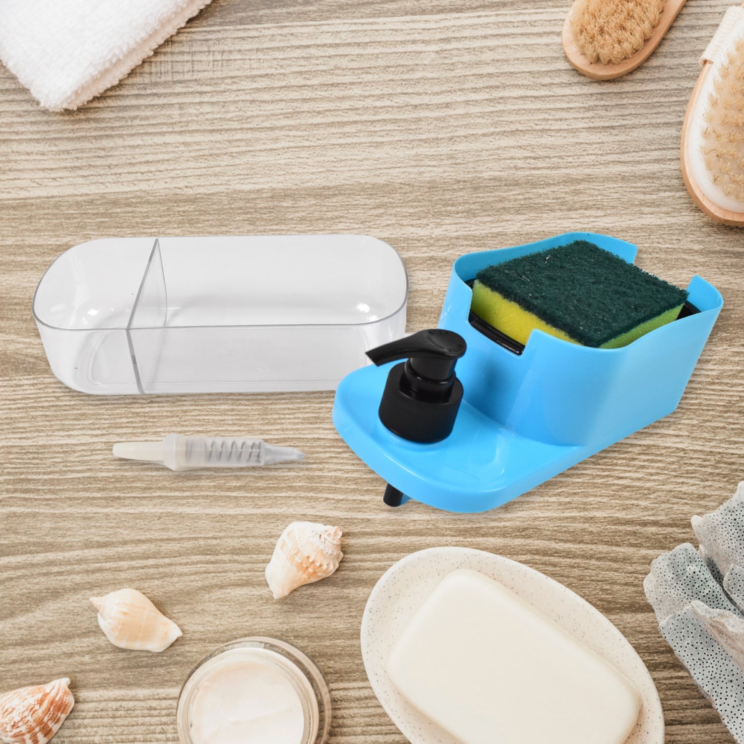 3 In 1 Dishwashing And Handwash Liquid Soap Dispenser (3 In 1 Dispenser) Wukusy