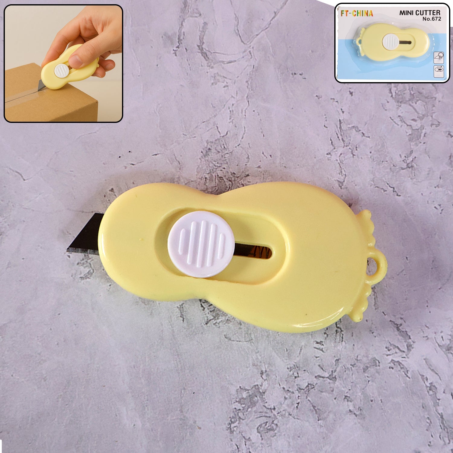 Compact Mini Safety Cutter With Retractable Blade - (1 Pc) Wukusy