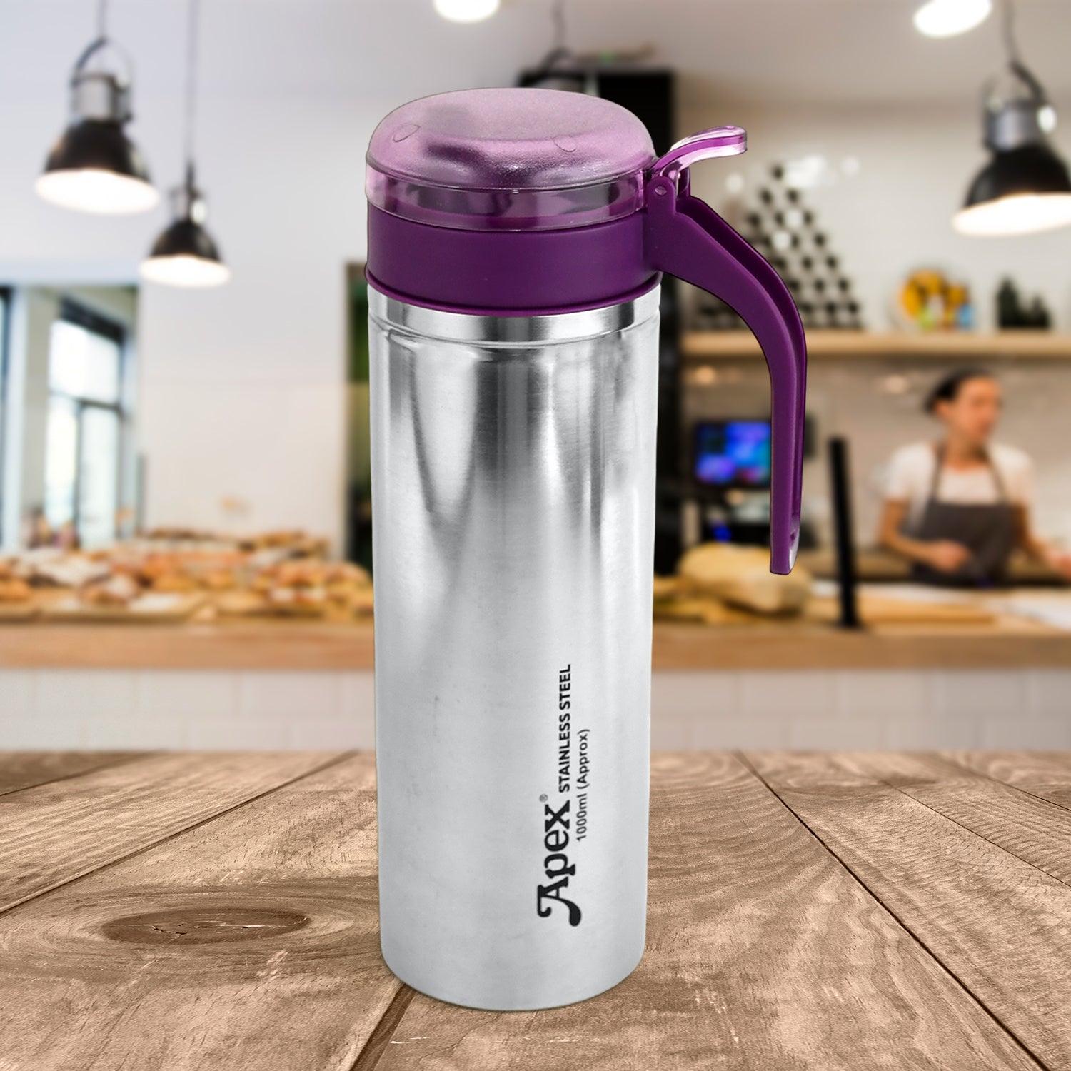 Apex 1000ml Approx. Stainless Steel Oil Pourer (1 Pc) Wukusy
