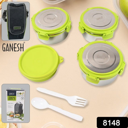 Stainless Steel Tiffin Lunch Box Container  Dabba With 4 Side Clip Lock Lid For Office  School Use Food Grade  Air Tight  Easy To Carry  Leak Proof Wukusy