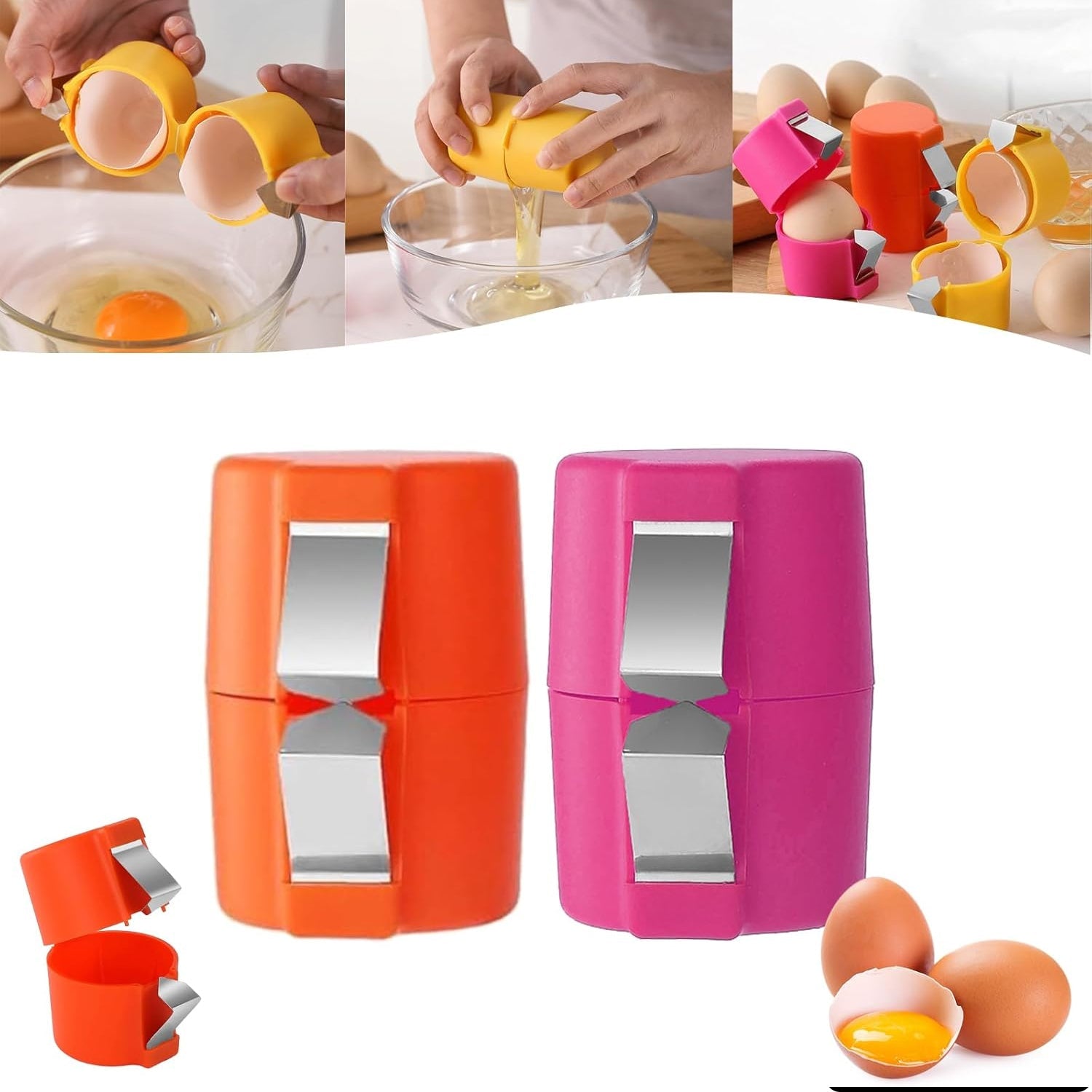 Egg Shell Opener Egg Cracker Tool For Raw Eggs Handheld (1 Pc) Wukusy