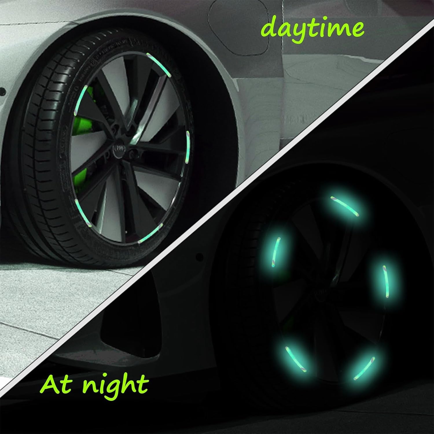 Car Wheel Hub Reflective Car Stickers Night Warning Stickers (20 Pcs Set Multicolored) Wukusy