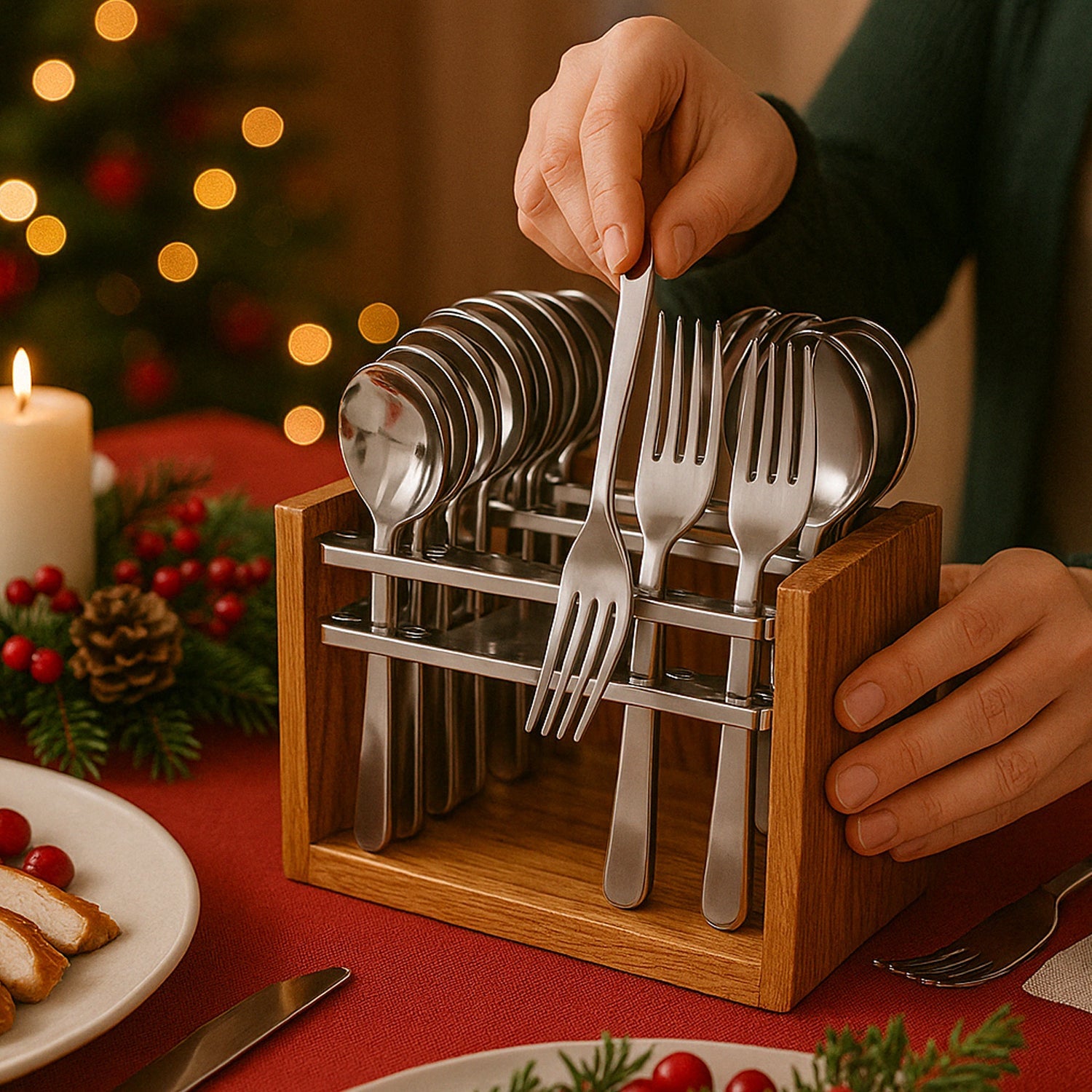 Apex Premium Stainless Steel Cutlery Set (24 Pc) Wukusy