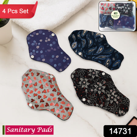 Reusable Cloth Sanitary Pads For Women (4 Pc  Set) Wukusy