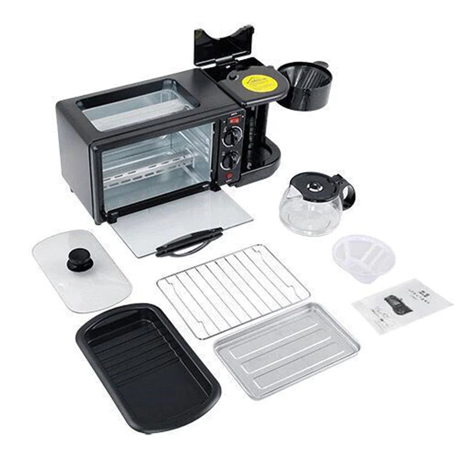 2788 3 In 1 Breakfast Maker Portable Toaster Oven Grill Pan  Coffee Maker Full Breakfast Ready At One Go Wukusy