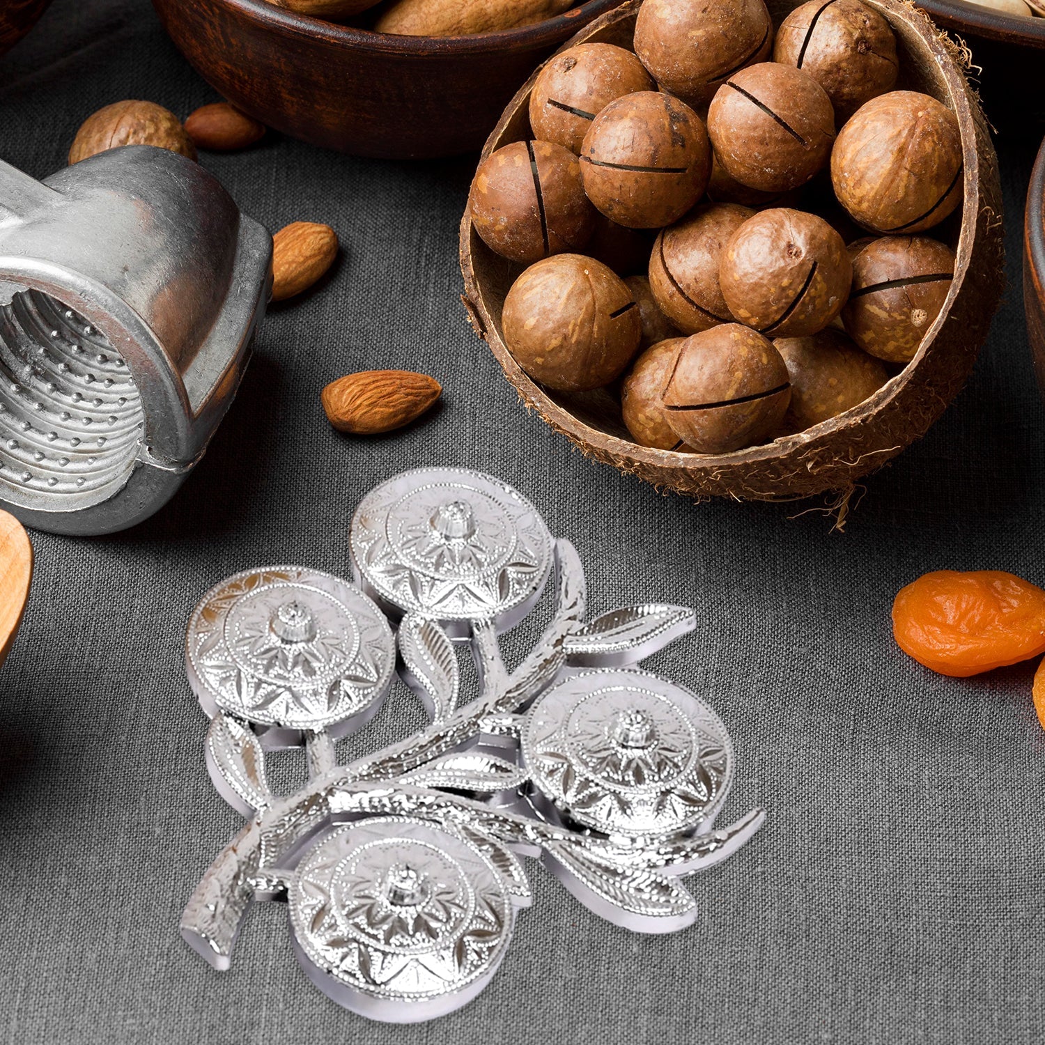 5283 Tree Shape 4 Compartment Mukhwas Dani Serving Tray For Home  Kitchen Use Wukusy