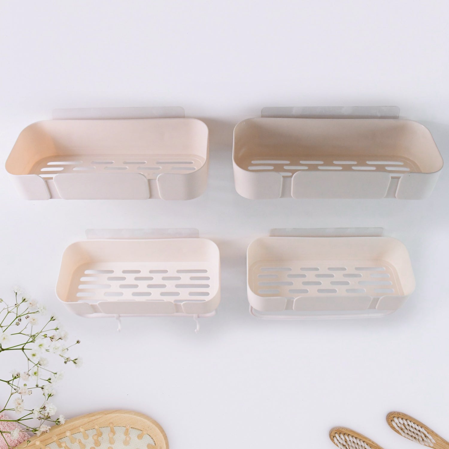 Multipurpose Kitchen Bathroom Wall Corner Shelf Rack (4 Pcs Set) Wukusy