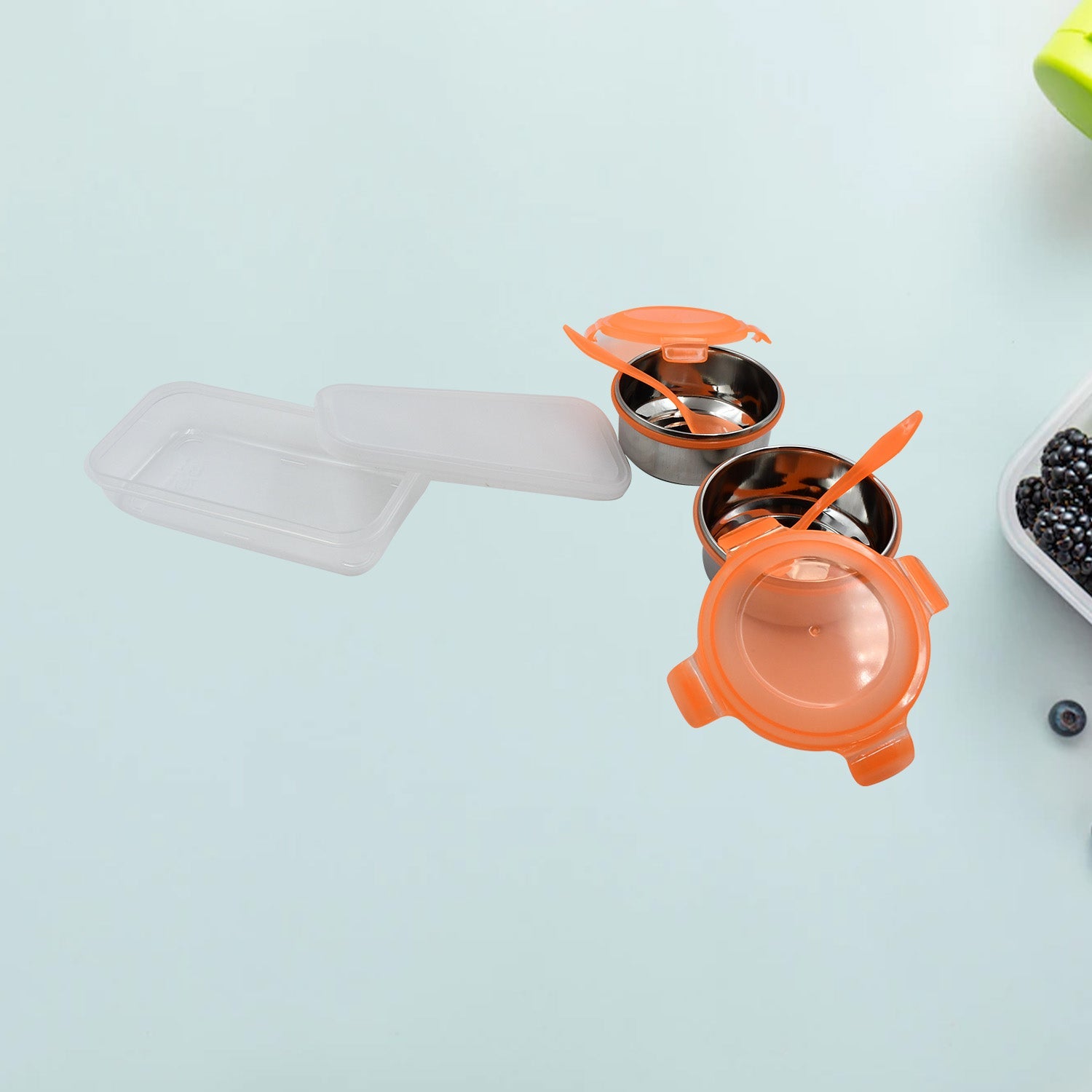 Airtight  Leak Proof Stainless Steel Container Multi Compartment Lunch Box Carry To All Type Lunch In Lunch Box  Premium Quality Lunch Box Ideal For Office  School Kids  Travelling Ideal (3 Different Lunch Box) Wukusy