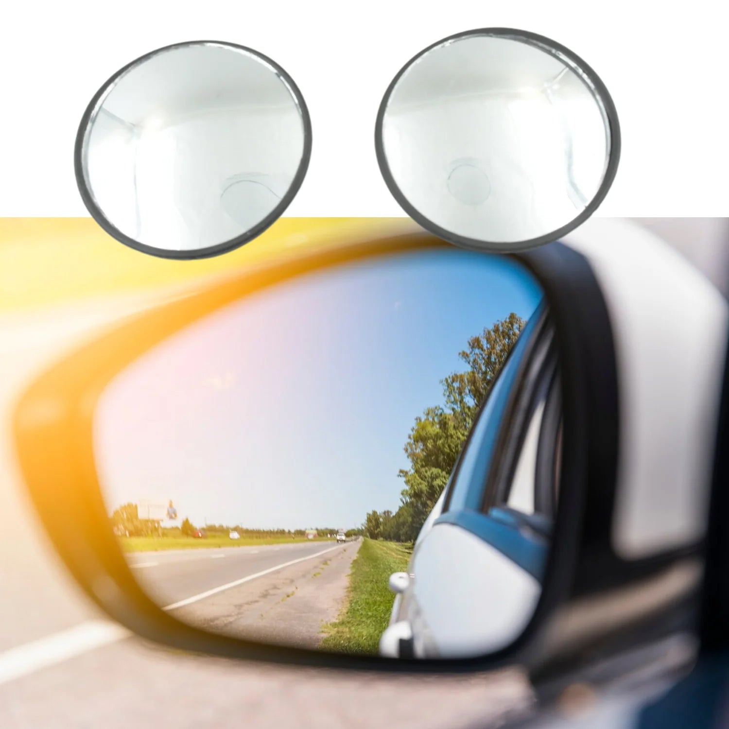 9538 Car Blind Spot Side Mirror Round Hd Glass Blindspot Mirror Convex Rear View Mirrorcar Mirror Accessories Suitable To All Cars Frameless Design (2 Pcs Set) Wukusy